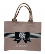 M'S GRACYエムズグレイシー）の古着「リボン柄トートバッグ」｜ピンク