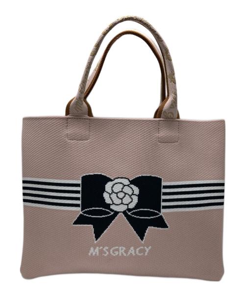 M'S GRACY（エムズグレイシー）M'S GRACY (エムズグレイシー) リボン柄トートバッグ ピンクの古着・服飾アイテム