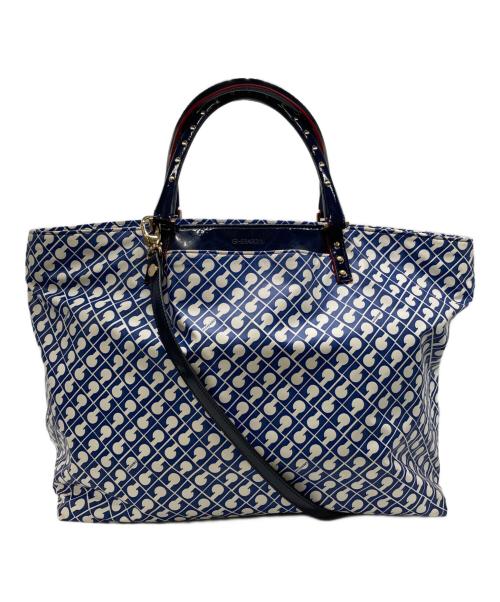 GHERARDINI（ゲラルディーニ）GHERARDINI (ゲラルディーニ) スタッズハンドル2WAYバッグ ブルーの古着・服飾アイテム