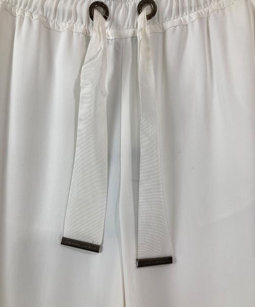 EMPORIO ARMANI（エンポリオ アルマーニ）EMPORIO ARMANI (エンポリオ アルマーニ) レーヨンイージーパンツ ホワイト サイズ:44 未使用品の古着・服飾アイテム