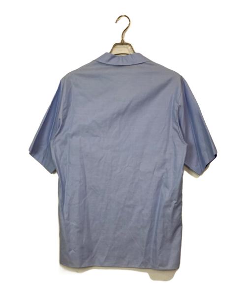 GUCCI（グッチ）GUCCI (グッチ) スクリプトロゴオーバーサイズボーリングシャツ ブルー サイズ:42の古着・服飾アイテム