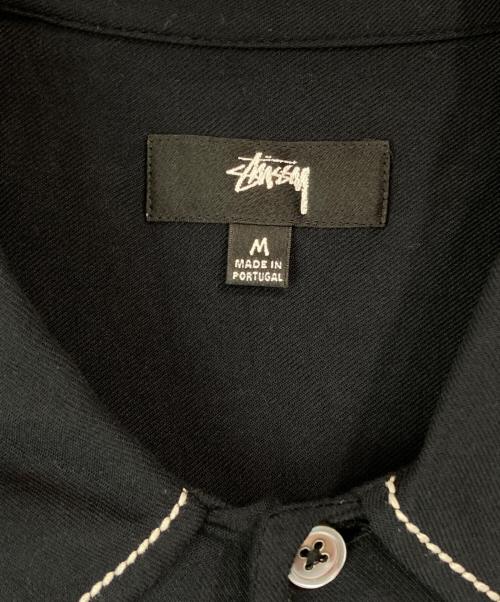 stussy（ステューシー）stussy (ステューシー) Contrast Pick Stitched Shirt ブラック サイズ:Mの古着・服飾アイテム