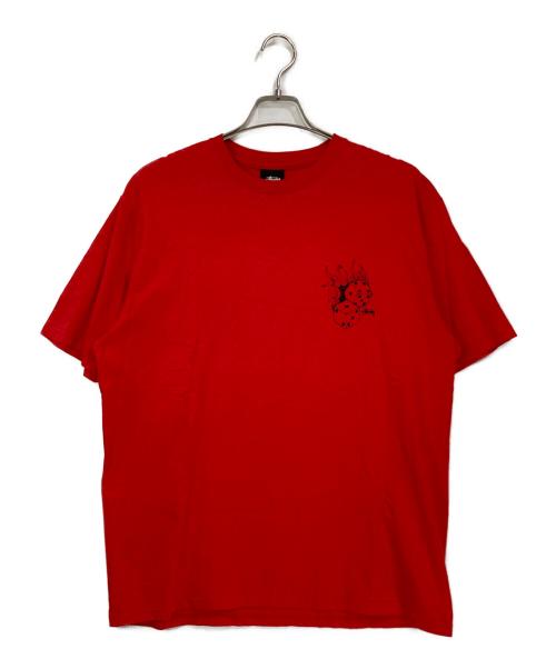 stussy（ステューシー）stussy (ステューシー) FIRE DICE TEE レッド サイズ:Lの古着・服飾アイテム