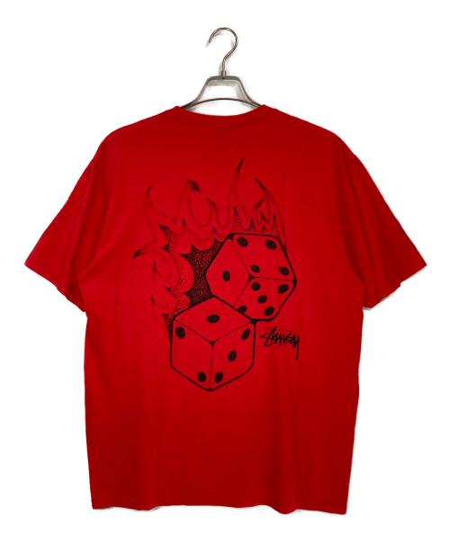 stussy（ステューシー）stussy (ステューシー) FIRE DICE TEE レッド サイズ:Lの古着・服飾アイテム