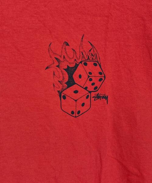 stussy（ステューシー）stussy (ステューシー) FIRE DICE TEE レッド サイズ:Lの古着・服飾アイテム