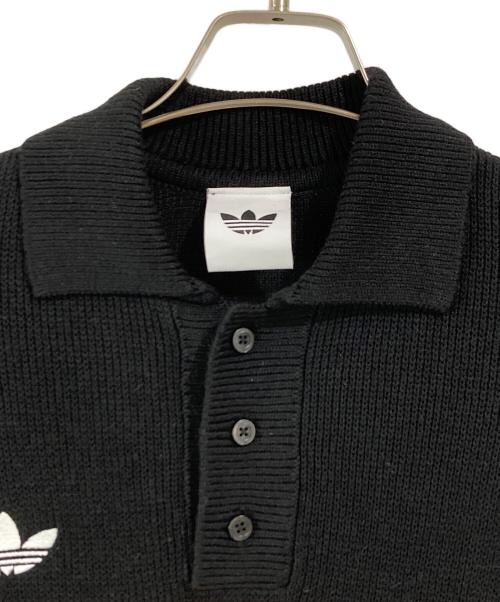 adidas（アディダス）adidas (アディダス) オールブラックス ニット ポロ ブラック サイズ: Freeの古着・服飾アイテム
