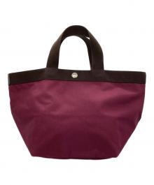 Herve Chapelier（エルベシャプリエ）の古着「舟形トートバッグ」｜オベルジーヌ×モカ