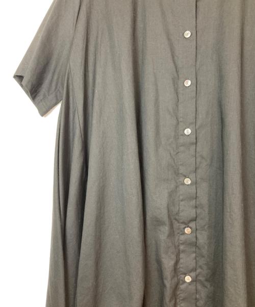 mizuiro-ind（ミズイロインド）mizuiro-ind (ミズイロインド) 半袖シャツワンピース ブラック サイズ:FREEの古着・服飾アイテム