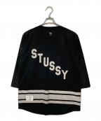 stussyステューシー）の古着「メッシュフットボールシャツ」｜ブラック