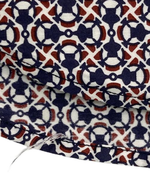 GUCCI（グッチ）GUCCI (グッチ) skinny 総柄半袖シャツ ネイビー×ブラウン サイズ:38/15の古着・服飾アイテム