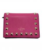 VALENTINO GARAVANIヴァレンティノ・ガラヴァーニ）の古着「スタッズ2つ折り財布」｜ピンク