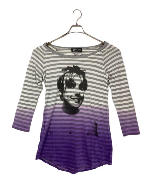Hysteric Glamour（ヒステリックグラマー）Hysteric Glamour (ヒステリックグラマー) グラデーションボーダーワンピース グレー×パープル サイズ:FREEの古着・服飾アイテム