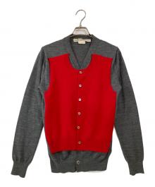 COMME des GARCONS（コムデギャルソン）の古着「06AW ペルソナ期 レイヤードカーディガン」｜グレー×レッド