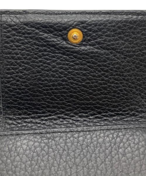 PRADA（プラダ）PRADA (プラダ) シボ革3つ折り財布 ブラックの古着・服飾アイテム