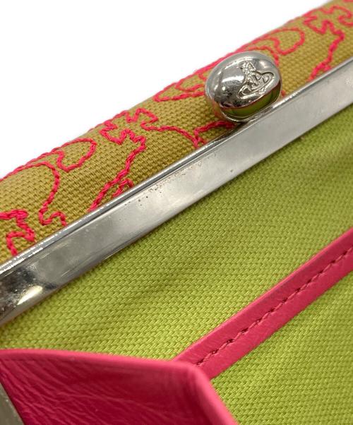Vivienne Westwood（ヴィヴィアンウエストウッド）Vivienne Westwood (ヴィヴィアンウエストウッド) オーブ刺繍がま口財布 ピンクの古着・服飾アイテム