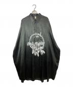 SHINYA KOZUKAシンヤコズカ）の古着「ENOUGH GIANT SHIRT/METALLIC」｜ブラック