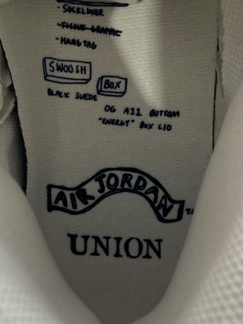 NIKE（ナイキ）NIKE (ナイキ) FRAGMENT DESIGN (フラグメントデザイン) UNION (ユニオン) エアジョーダン1 レトロ ハイ OG ホワイト×ブラック サイズ:27.5 未使用品の古着・服飾アイテム