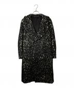 PAUL SMITHポールスミス）の古着「音符柄フーデッドロングコート」｜ブラック