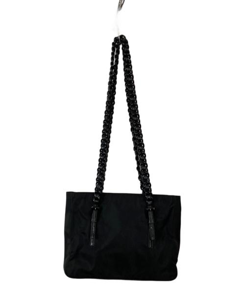 PRADA（プラダ）PRADA (プラダ) チェーンナイロントートバッグ ブラックの古着・服飾アイテム