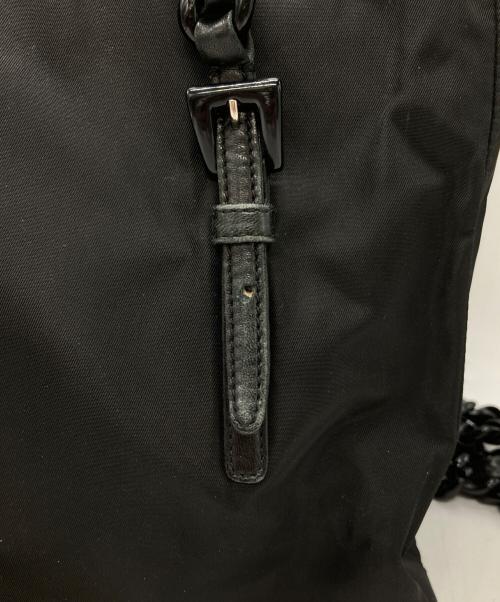 PRADA（プラダ）PRADA (プラダ) チェーンナイロントートバッグ ブラックの古着・服飾アイテム