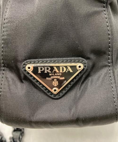 PRADA（プラダ）PRADA (プラダ) チェーンナイロントートバッグ ブラックの古着・服飾アイテム
