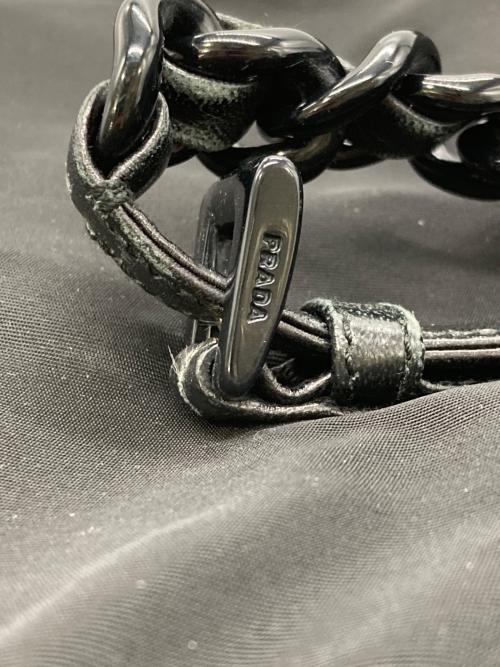 PRADA（プラダ）PRADA (プラダ) チェーンナイロントートバッグ ブラックの古着・服飾アイテム