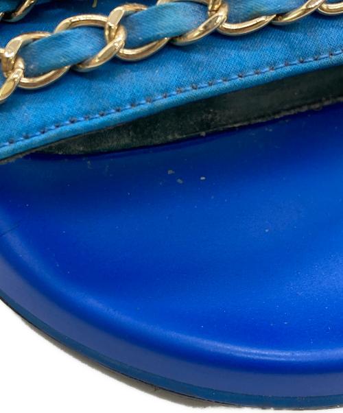 CHANEL（シャネル）CHANEL (シャネル) ココマークチェーンスライドサンダル ブルー サイズ:36の古着・服飾アイテム