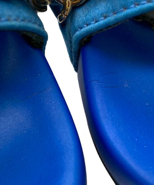 CHANEL（シャネル）CHANEL (シャネル) ココマークチェーンスライドサンダル ブルー サイズ:36の古着・服飾アイテム