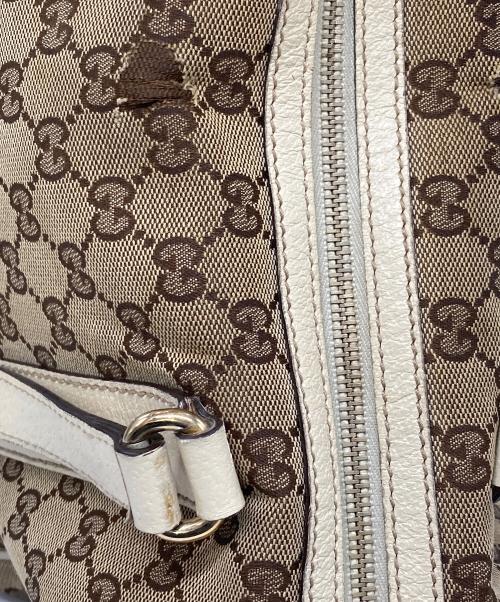 GUCCI（グッチ）GUCCI (グッチ) ミニボストンバッグ ベージュ×ホワイトの古着・服飾アイテム
