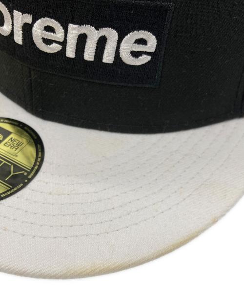 SUPREME（シュプリーム）Supreme (シュプリーム) New Era (ニューエラ) 2-Tone Box Logo ブラック×ホワイト サイズ:7　5/8の古着・服飾アイテム