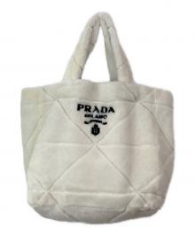 PRADA（プラダ）の古着「キルトシアリングトートバッグ」｜ホワイト
