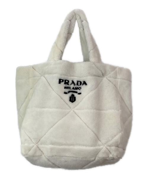 PRADA（プラダ）PRADA (プラダ) キルトシアリングトートバッグ ホワイトの古着・服飾アイテム