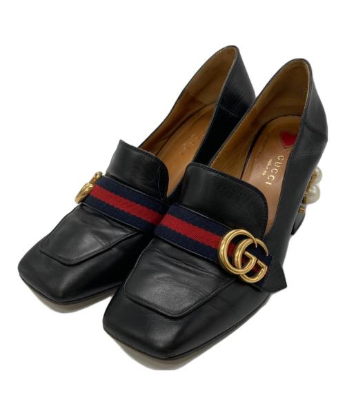 GUCCI（グッチ）GUCCI (グッチ) GGマーモントレザーパンプス ブラック サイズ:38の古着・服飾アイテム
