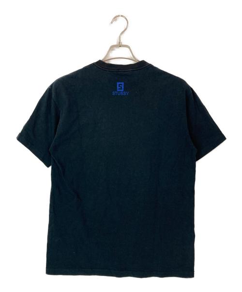 stussy（ステューシー）stussy (ステューシー) 00's総柄Tシャツ ブラック×ブルー サイズ:Mの古着・服飾アイテム