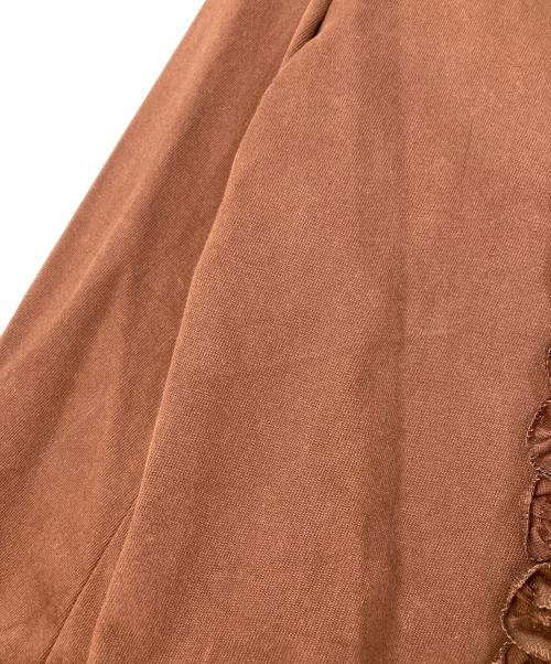 MARNI（マルニ）MARNI (マルニ) フリルノーカラージャケット ブラウン サイズ:46の古着・服飾アイテム