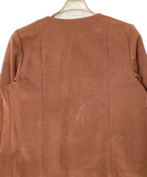 MARNI（マルニ）MARNI (マルニ) フリルノーカラージャケット ブラウン サイズ:46の古着・服飾アイテム
