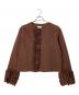MARNI（マルニ）の古着「フリルノーカラージャケット」｜ブラウン