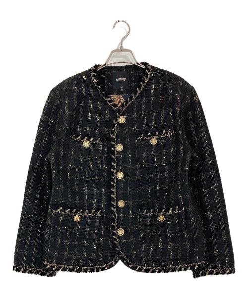 untage（アンテージ）untage (アンテージ) ツイードジャケット ブラック×ゴールド サイズ:Ｍの古着・服飾アイテム