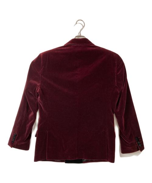 DOLCE & GABBANA（ドルチェ＆ガッバーナ）DOLCE & GABBANA (ドルチェ＆ガッバーナ) ベロアダブルジャケット(ジレセット) ワインレッド サイズ:48の古着・服飾アイテム