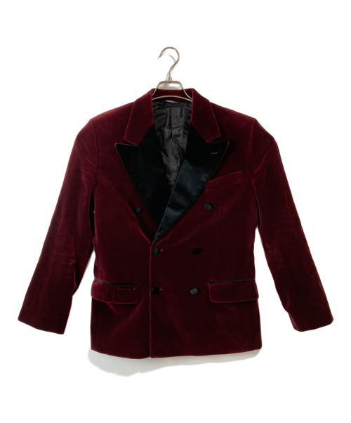 DOLCE & GABBANA（ドルチェ＆ガッバーナ）DOLCE & GABBANA (ドルチェ＆ガッバーナ) ベロアダブルジャケット(ジレセット) ワインレッド サイズ:48の古着・服飾アイテム