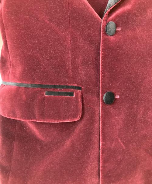 DOLCE & GABBANA（ドルチェ＆ガッバーナ）DOLCE & GABBANA (ドルチェ＆ガッバーナ) ベロアダブルジャケット(ジレセット) ワインレッド サイズ:48の古着・服飾アイテム