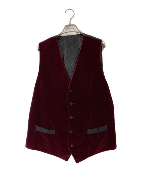 DOLCE & GABBANA（ドルチェ＆ガッバーナ）DOLCE & GABBANA (ドルチェ＆ガッバーナ) ベロアダブルジャケット(ジレセット) ワインレッド サイズ:48の古着・服飾アイテム