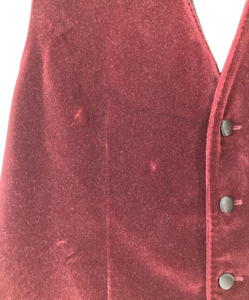 DOLCE & GABBANA（ドルチェ＆ガッバーナ）DOLCE & GABBANA (ドルチェ＆ガッバーナ) ベロアダブルジャケット(ジレセット) ワインレッド サイズ:48の古着・服飾アイテム