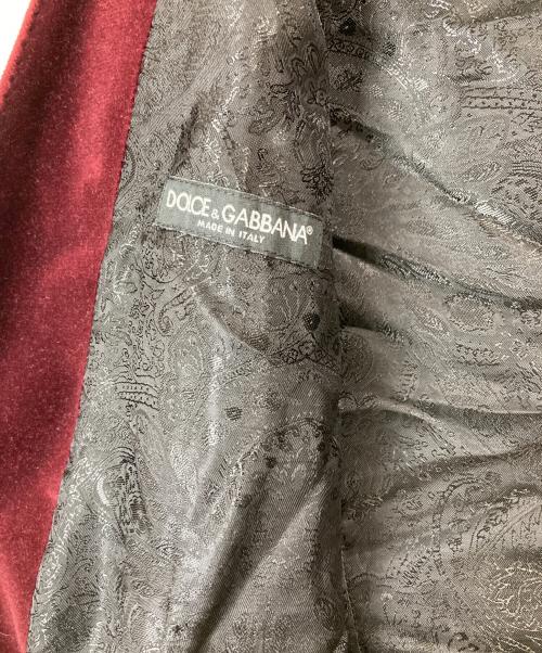 DOLCE & GABBANA（ドルチェ＆ガッバーナ）DOLCE & GABBANA (ドルチェ＆ガッバーナ) ベロアダブルジャケット(ジレセット) ワインレッド サイズ:48の古着・服飾アイテム