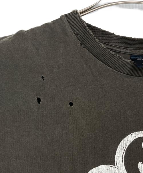NUMBER (N)INE（ナンバーナイン）NUMBER (N)INE (ナンバーナイン) ダメージ加工スカルTシャツ ブラウン サイズ:2の古着・服飾アイテム