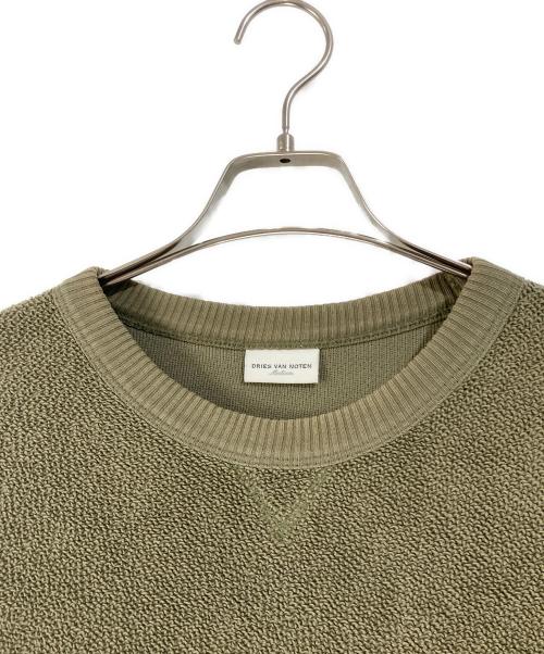DRIES VAN NOTEN（ドリスヴァンノッテン）DRIES VAN NOTEN (ドリスヴァンノッテン) パイル地クルーネックスウェット グリーン サイズ:Ｍの古着・服飾アイテム