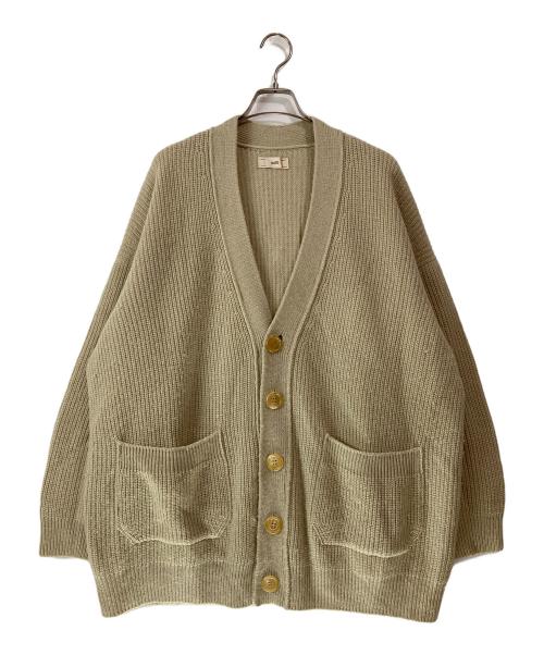 UNFIL（アンフィル）unfil (アンフィル) ブルーフェイス&カシミア オーバーサイズ カーディガン ベージュ サイズ:1の古着・服飾アイテム