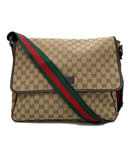 GUCCI（グッチ）GUCCI (グッチ) GGキャンバスショルダーバッグ ベージュの古着・服飾アイテム