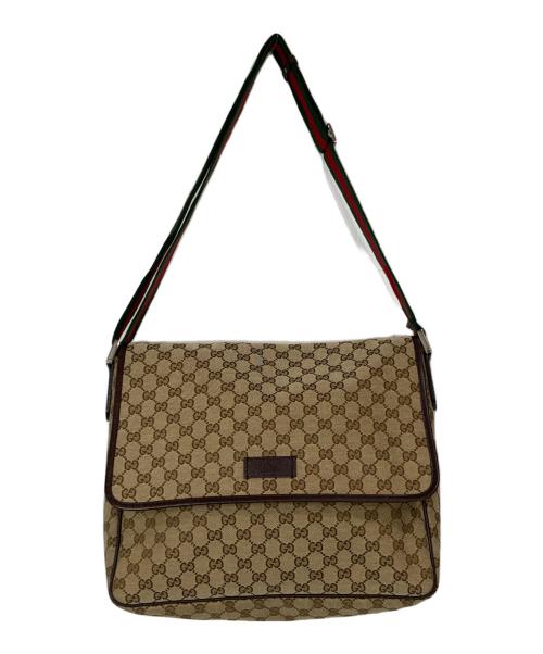 GUCCI（グッチ）GUCCI (グッチ) GGキャンバスショルダーバッグ ベージュの古着・服飾アイテム