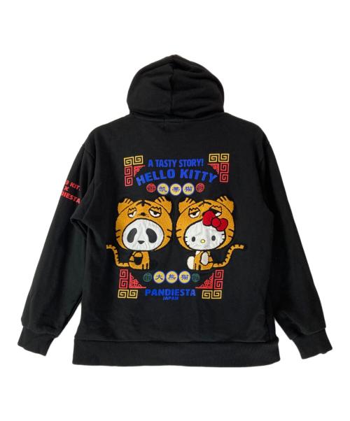 pandiesta japan（パンディエスタジャパン）pandiesta japan (パンディエスタジャパン) HELLO KITTY (ハローキティ) ハローキティ コラボ パーカー ブラック サイズ:Ｌ　の古着・服飾アイテム